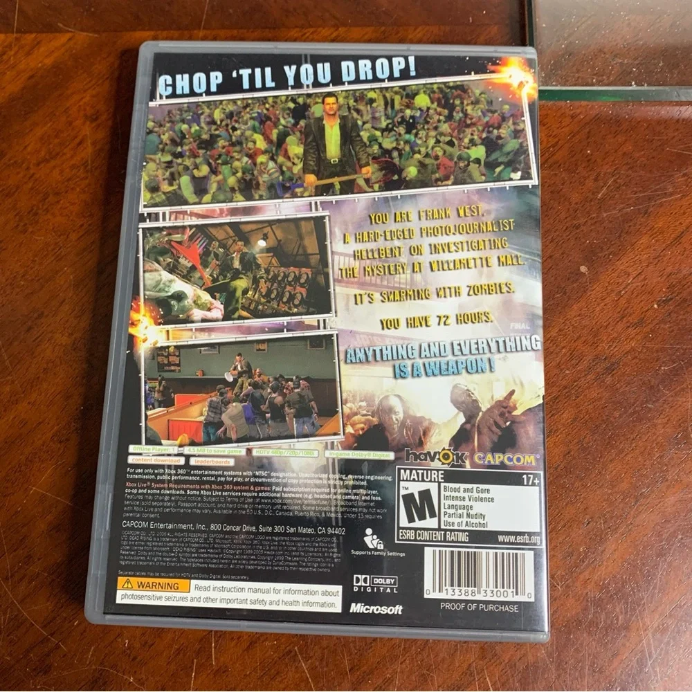 Xbox 360 Platinum Hits Dead Rising Video Game